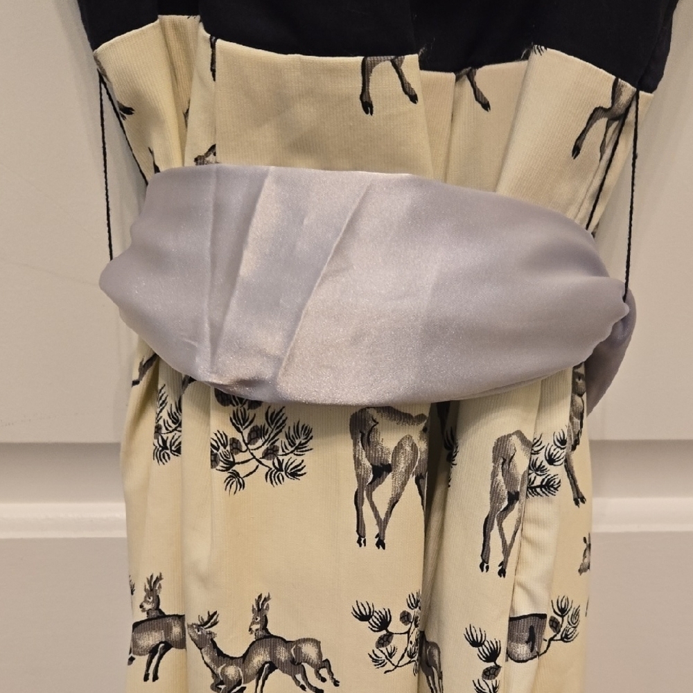 Anthropologie Black and Cream Midi Dress - Picture 3 of 6